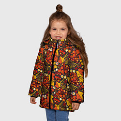 Куртка зимняя для девочки Хохлома-царица узоров, цвет: 3D-светло-серый — фото 2