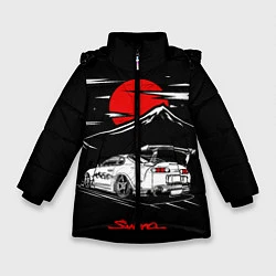 Куртка зимняя для девочки Тойота супра - JDM Style, цвет: 3D-черный