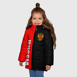 Куртка зимняя для девочки Россия: Черно-красный, цвет: 3D-красный — фото 2