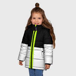 Куртка зимняя для девочки Геометрия Инь-Янь, цвет: 3D-светло-серый — фото 2