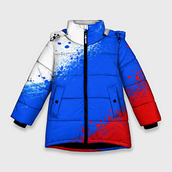 Зимняя куртка для девочки Флаг России - триколор