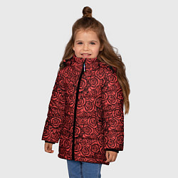 Куртка зимняя для девочки Готические розы ретро, цвет: 3D-светло-серый — фото 2