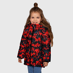 Куртка зимняя для девочки Красные бегонии, цвет: 3D-красный — фото 2