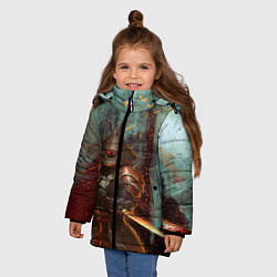 Куртка зимняя для девочки Кодзуки, цвет: 3D-черный — фото 2
