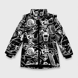 Куртка зимняя для девочки JDM Pattern, цвет: 3D-черный