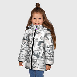 Куртка зимняя для девочки Абстрактный пятнистый узор Камуфляж зимний, цвет: 3D-красный — фото 2