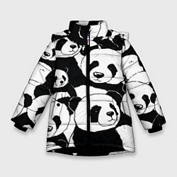 Зимняя куртка для девочки С пандами паттерн