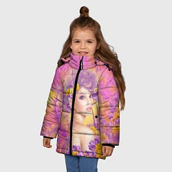 Куртка зимняя для девочки Розовая фея бабочка, цвет: 3D-черный — фото 2