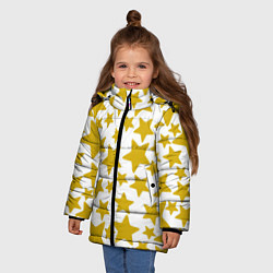 Куртка зимняя для девочки Жёлтые звезды, цвет: 3D-черный — фото 2