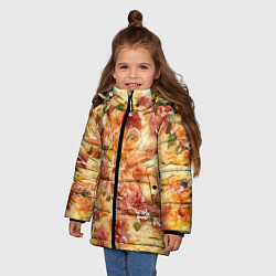 Куртка зимняя для девочки Вкусная пицца, цвет: 3D-светло-серый — фото 2