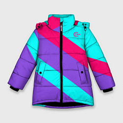 Куртка зимняя для девочки Аля восьмидесятые FIRM, цвет: 3D-черный