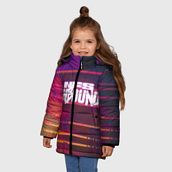 Куртка зимняя для девочки NFS unbound пиксель полосы, цвет: 3D-черный — фото 2