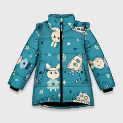 Зимняя куртка для девочки Зайцы-космонавты