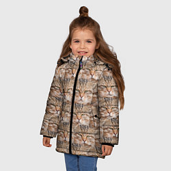 Куртка зимняя для девочки Кот - Гипнокот, цвет: 3D-черный — фото 2