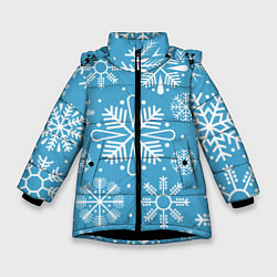 Куртка зимняя для девочки Snow in blue, цвет: 3D-черный