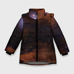 Куртка зимняя для девочки Космос и множество звёзды, цвет: 3D-светло-серый