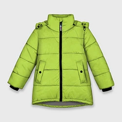 Куртка зимняя для девочки Текстурированный ярко зеленый салатовый, цвет: 3D-светло-серый