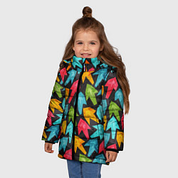 Куртка зимняя для девочки Разноцветные стрелы, цвет: 3D-светло-серый — фото 2