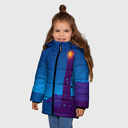 Куртка зимняя для девочки Маяк в ночи, цвет: 3D-светло-серый — фото 2