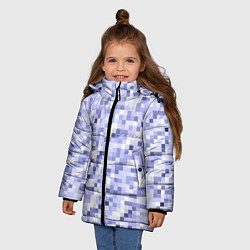Куртка зимняя для девочки Пиксельная абстракция из квадратов, цвет: 3D-красный — фото 2