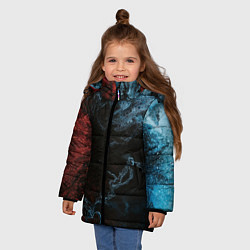 Куртка зимняя для девочки Красно синее небо, цвет: 3D-черный — фото 2