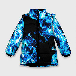 Зимняя куртка для девочки Красивый синий огонь
