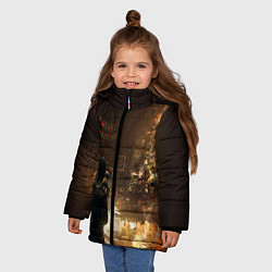 Куртка зимняя для девочки Уэнсдэй поджог, цвет: 3D-светло-серый — фото 2