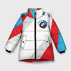 Куртка зимняя для девочки Bmw - логотип 1970, цвет: 3D-красный
