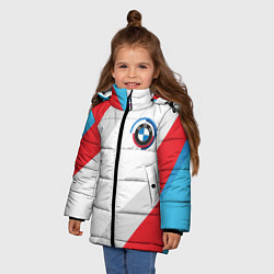 Куртка зимняя для девочки Bmw - логотип 1970, цвет: 3D-красный — фото 2