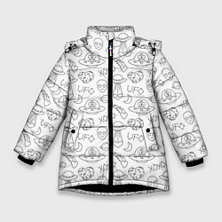 Зимняя куртка для девочки Влюбленные пришельцы в бесконечном космосе