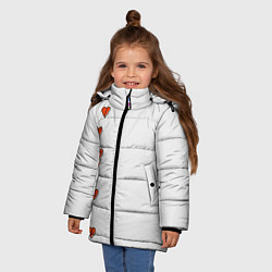 Куртка зимняя для девочки Дорожка разбитых сердец - светлый, цвет: 3D-красный — фото 2