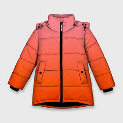 Куртка зимняя для девочки Оранжево-розовый градиент, цвет: 3D-черный