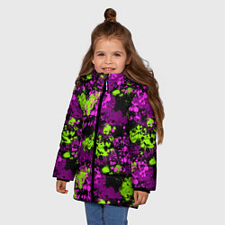 Куртка зимняя для девочки Брызги и кляксы, цвет: 3D-черный — фото 2