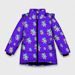 Куртка зимняя для девочки BT21 Mang pattern BTS, цвет: 3D-черный