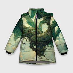 Куртка зимняя для девочки Рисунок нейросети, цвет: 3D-светло-серый
