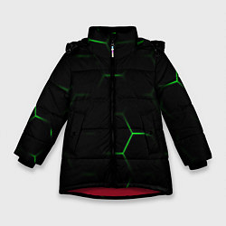 Куртка зимняя для девочки Соты бронированный стиль, цвет: 3D-красный