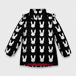 Куртка зимняя для девочки Bunny pattern black, цвет: 3D-красный