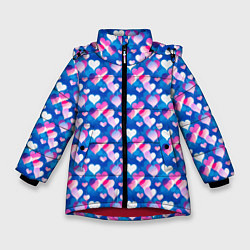 Зимняя куртка для девочки Узор из сердечек