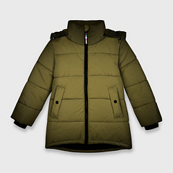Куртка зимняя для девочки Градиент хаки, цвет: 3D-черный