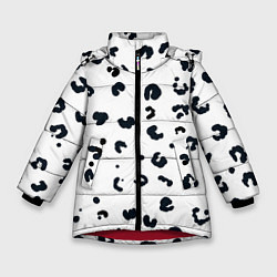 Куртка зимняя для девочки Снежный барсик, цвет: 3D-красный