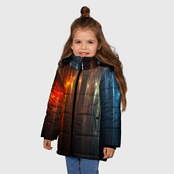 Куртка зимняя для девочки Космос сияние, цвет: 3D-светло-серый — фото 2