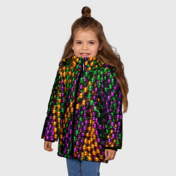 Куртка зимняя для девочки Разноцветные буссы, цвет: 3D-черный — фото 2