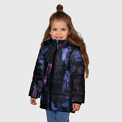 Куртка зимняя для девочки Неоновые пятна краской, цвет: 3D-красный — фото 2