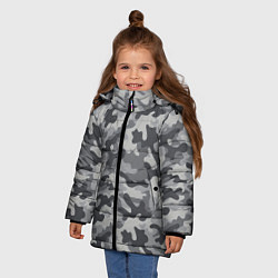 Куртка зимняя для девочки Городской серый камуфляж, цвет: 3D-красный — фото 2