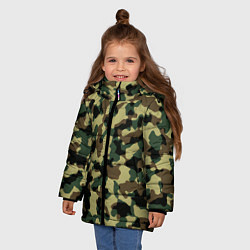 Куртка зимняя для девочки Военный камуфляж, цвет: 3D-красный — фото 2
