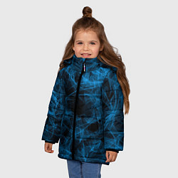 Куртка зимняя для девочки Синий дым текстура, цвет: 3D-светло-серый — фото 2