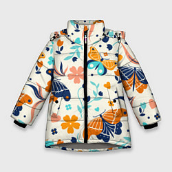 Куртка зимняя для девочки Волшебная весна, цвет: 3D-светло-серый