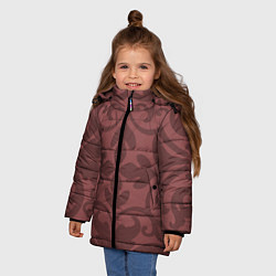 Куртка зимняя для девочки Красивые узоры на красном, цвет: 3D-светло-серый — фото 2