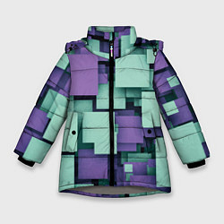Куртка зимняя для девочки Trendy geometric pattern, цвет: 3D-светло-серый