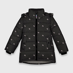 Куртка зимняя для девочки Бренд KJ - зигзагом, цвет: 3D-светло-серый
